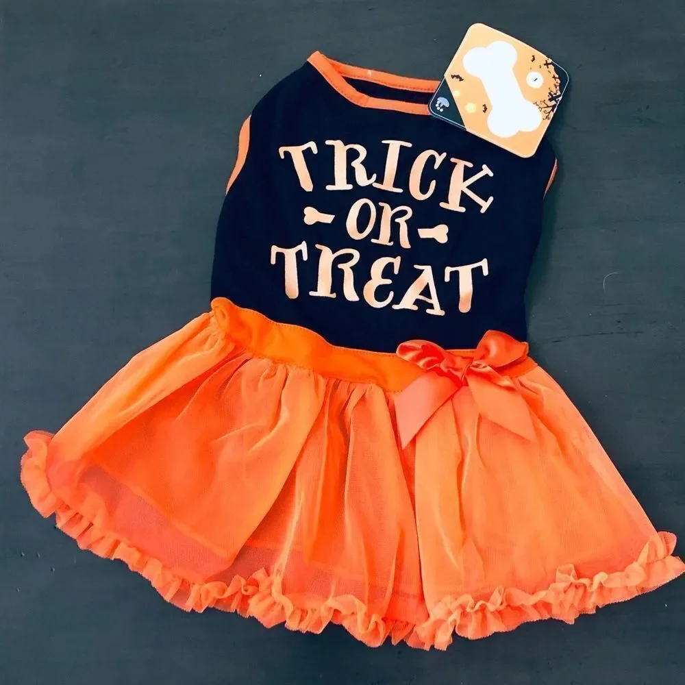 Halloween Dog Trick or Treat Fall Pet Costume Dress L